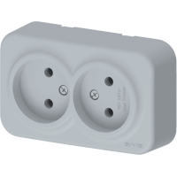 Arvia Electric, Aria, Розетка 2-а без земли, IP-20 (серый)
