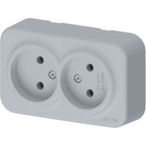Arvia Electric, Aria, Розетка 2-а без земли, IP-20 (серый)