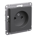 ATLASDESIGN РОЗЕТКА без заземления со шторками, 16А, механизм, БАЗАЛЬТ ATN001449