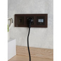 BRITE Розетка 1-местная с заземлением с защитными шторками 16А с USB AC 18Вт РЮш11-1-БрТБ темная бронза IEK