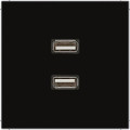Розетка 2xUSB Jung LS 990, скрытый монтаж, черный, MALS1153SW