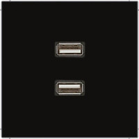 Розетка 2xUSB Jung LS 990, скрытый монтаж, черный, MALS1153SW