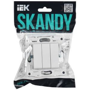 SKANDY Выключатель 3-клавишный 10А SK-V11W арктический белый IEK
