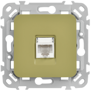 FLITE Розетка 2-местная компьютерная RJ45 категория 6 UTP РК6-2-0-ФлО оливковый IEK
