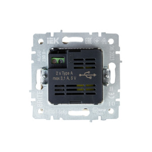 BRITE Розетка USB A+A 5В 3,1А РЮ10-1-БрКр бежевый IEK