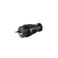 Вилка прямая с заземлением влагозащищенная 2P+PE 230V 16А IP44, черная, каучук DYNEL