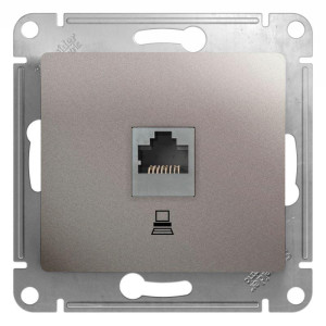 GLOSSA РОЗЕТКА компьютерная RJ45 кат. 5e, механизм, ПЛАТИНА GSL001281K