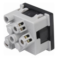 Розетка Simon CONNECT, скрытый монтаж, с заземлением, со шторками, алюминий, K01-8