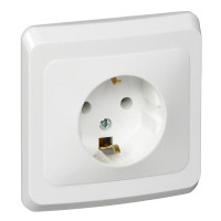 ЭТЮД С/У РОЗЕТКА с заземлением без шторок, 16А, 250B, БЕЛЫЙ PC16-003B