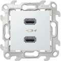 Зарядное устройство 2хUSB Simon SIMON 24 HARMONIE, скрытый монтаж, белый, 2411096-030