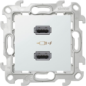 Зарядное устройство 2хUSB Simon SIMON 24 HARMONIE, скрытый монтаж, белый, 2411096-030