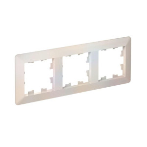 ATLASDESIGN AIR 3-постовая РАМКА, ЖЕМЧУГ/дымчатый белый ATN220403