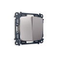 MO503010 Комплект механизма 2-кл выключателя OMEGA Сталь матовый QUANT OP5030, VM115 AMBRELLA VOLT