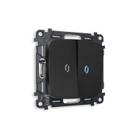 MO804020 Комплект механизма 2-кл выключателя с подсветкой 10000K OMEGA Черный матовый QUANT OP8040, VM115, G17B AMBRELLA VOLT