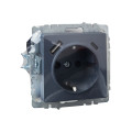 BRITE Розетка 1-местная с заземлением с защитными шторками 16А с USB AC 18Вт РЮш11-1-БрМ маренго IEK