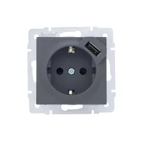 VESNA  Розетка сз  USB разъём графит