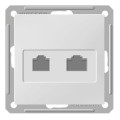 Розетка телефонная компьютерная RJ11+RJ45 Schneider Electric W59, скрытый монтаж, хром матовый, RSI-251TK5E-5-86