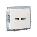 BRITE Розетка USB A+A 5В 3,1А РЮ10-1-БрЖ жемчуг IEK