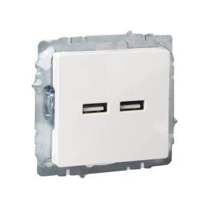 BRITE Розетка USB A+A 5В 3,1А РЮ10-1-БрЖ жемчуг IEK
