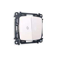 MO204015 Комплект механизма 2-кл выключателя с подсветкой 5600K OMEGA Жемчуг QUANT OP2040, VM115, G14W AMBRELLA VOLT