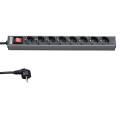 Блок розеток 8-м 16А SHT19-8SH-S-2.5EU горизонт. с выкл. шнур 2.5м Hyperline 26450