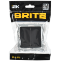 BRITE Выключатель 2-клавишный перекрестный 10А ВС10-2-3-БрЧ черный IEK