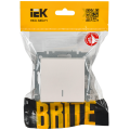 BRITE Выключатель 1-клавишный проходной с индикацией 10А ВС10-1-7-БрЖ жемчуг IEK