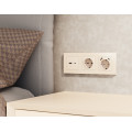 MA331010 Комплект механизма розетки ALFA Бежевый матовый 2USB AC 20W быстрая зарядка QUANT AP3310, VM177 AMBRELLA VOLT