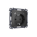 MA910510 Комплект механизма электрической розетки 2USB СC 20W сз на винтовых зажимах 16A-250V ALFA Графит мягкое касание QUANT AP9105, VM165 AMBRELLA VOLT