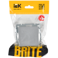 BRITE Выключатель 1-клавишный проходной с индикацией 10А ВС10-1-7-БрА алюминий IEK