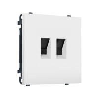 MS132110 Комплект механизма компьютерной двойной розетки SIGMA Белый матовый RJ-45 (8P8C) CAT6 с/ш QUANT PRO (SP1321, PR189)