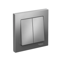 ATLASDESIGN 2-клавишный ВЫКЛЮЧАТЕЛЬ, сх.5, 10АХ, в сборе, быстрозажим. клем., СТАЛЬ ATN000952S