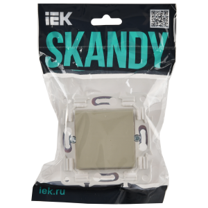 SKANDY Выключатель 1-клавишный проходной 10А SK-V02B бежевый IEK