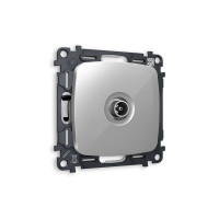 MO413030 Комплект механизма TV розетки проходной OMEGA Серебро глянец 5-1000 MHz 4dB QUANT OP4130, VM211 AMBRELLA VOLT