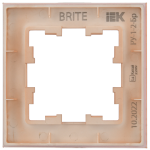BRITE Рамка 1-местная РУ-1-2-БрП стекло персиковый матовый IEK