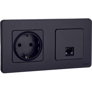 INSPIRIA Розетка компьютерная RJ45 категория 5Е UTP антрацит