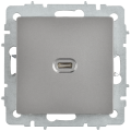 BRITE Розетка USB C 65Вт высокоскоростная зарядка РЮ12-1-БрС сталь IEK