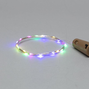 Гирлянда светодиодная Роса 2м 20LED мультиколор 0.1Вт IP20 с пробкой элементы питания 3хLR44 (в компл.) Neon-Night 302-029