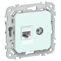 FLITE Розетка 2-местная RJ45/TV категория 5Е UTP РКТВ5е-2-0-ФлХЛ холодный лед IEK
