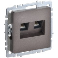 BRITE Розетка двойная RJ11+RJ45 кат.5E РК/Т12-БрТБ темная бронза IEK