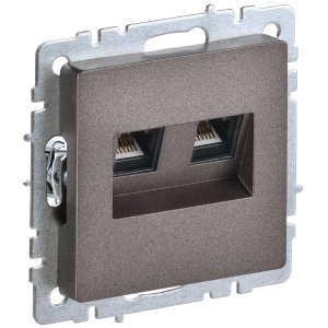 BRITE Розетка двойная RJ11+RJ45 кат.5E РК/Т12-БрТБ темная бронза IEK