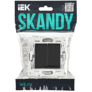 SKANDY Выключатель 2-клавишный перекрестный 10А SK-V06Bl черный IEK