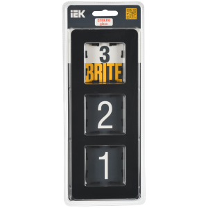 BRITE Рамка 3-местная РУ-3-2-Бр стекло черный RE IEK