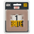 BRITE Рамка 1-местная РУ-1-2-Бр стекло дымчатый RE IEK