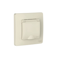 BLANCA С/У IP44 РОЗЕТКА с заземлением со шторками, с крышкой, 16А, 250В, МОЛОЧНЫЙ BLNRS441112