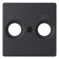 Накладка на розетку TV-SAT Simon SIMON 82, скрытый монтаж, графит, 82097-38