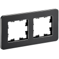 BRITE Рамка 2-местная РУ-2-1-Бр металл черный RE IEK