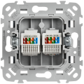 FLITE Розетка 2-местная компьютерная RJ45 категория 5Е UTP РК5е-2-0-ФлМА мокрый асфальт IEK