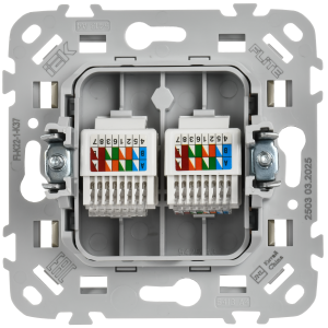 FLITE Розетка 2-местная компьютерная RJ45 категория 5Е UTP РК5е-2-0-ФлШ шампань IEK