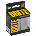 BRITE Выключатель 2-клавишный с индикацией для отелей 10А ВС10-2-9-БрА алюминий IEK